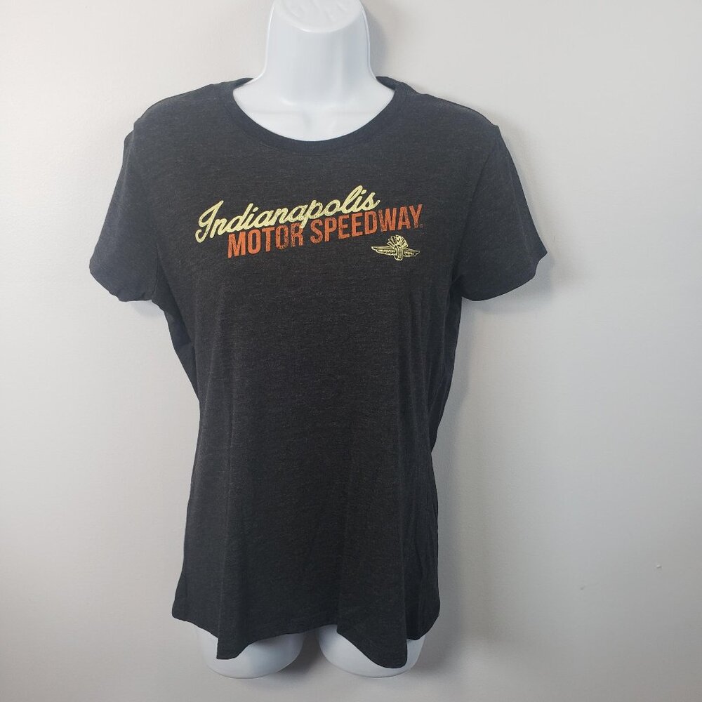 Indianapolis Motor Speedway Authentic Apparel T-Shirt Tee Gray Womens  / A70